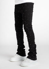 All Black Embellished Denim Jeans