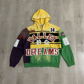 VALLEY Color‑Block Striped Valley Dreams Zip‑Up Hoodie Unisex Oversized Jacket