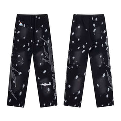 Hellstar Black Dot Splash Graphic Sweatpants