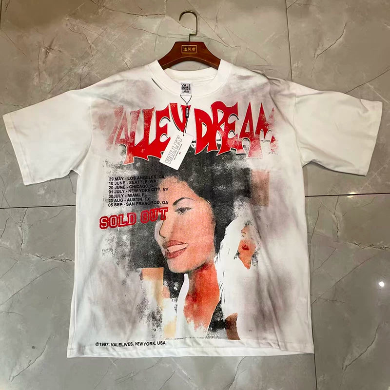 Valleydream White Washed Sold Out Portrait Vintage Graphic T-Shirt