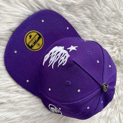 Hellstar Purple White Flame Star Flat Brim Cap