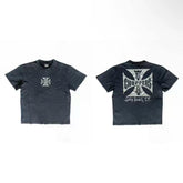 West Coast Choppers Front Small Logo Iron Cross Tee - Vintage Black