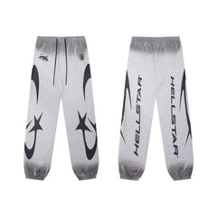 Hellstar Grey Gradient Letter Sweatpants