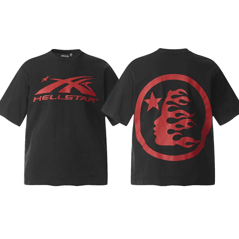 Hellstar Black Red Logo Portrait Tee