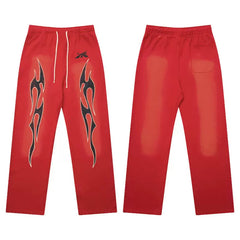 Hellstar Red Flame Straight Sweatpants