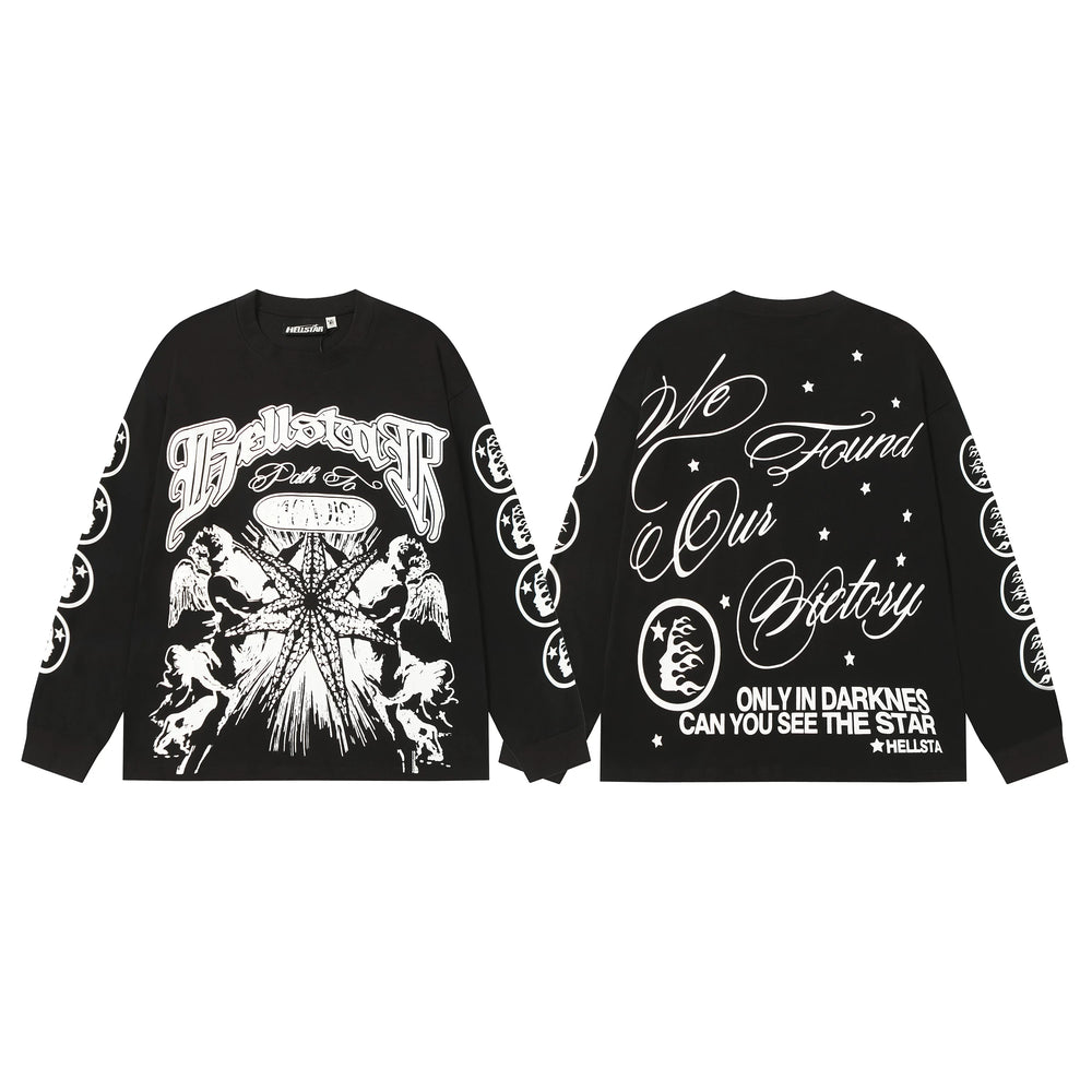 Hellstar Black Angel Victory Script Long Sleeve Shirt