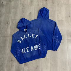 VALEFOREVER Blue Valley Dreams Rhinestone Zip Up Hoodie