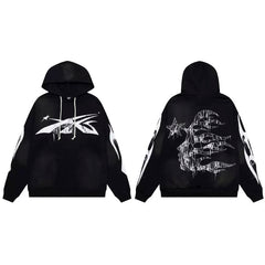 Hellstar Black Line Graffiti Hoodie