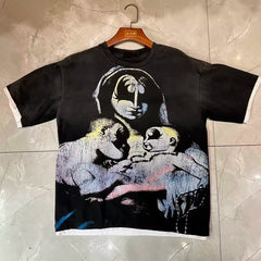 Valleydream Black Portrait Collage Vintage Graphic T-Shirt
