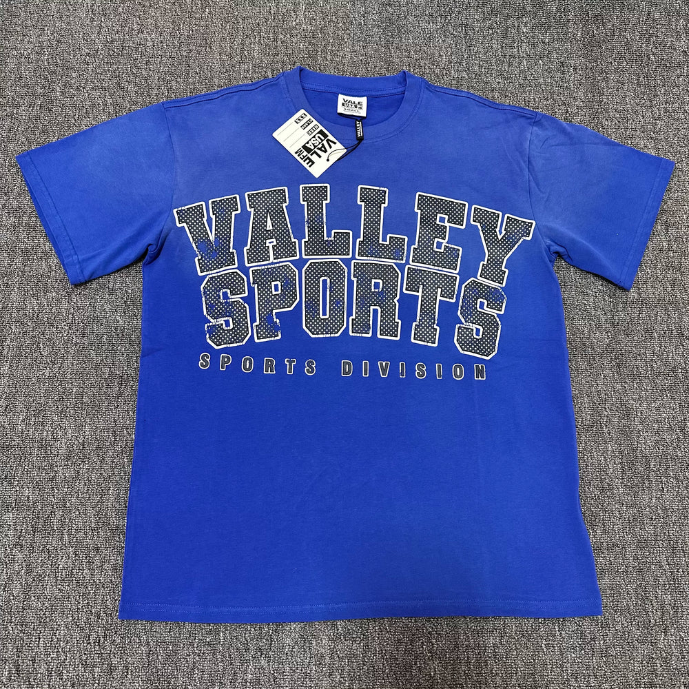 VALEFOREVER Blue Valley Sports Vintage Letter Graphic Short Sleeve T-Shirt