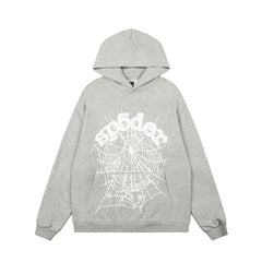 Sp5der Classic Grey Web Logo Pullover Hoodie