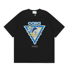 Casablanca Paris Wave & Crocodile Graphic T-Shirt - Black