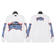 Hellstar White Gothic Logo Long Sleeve Tee
