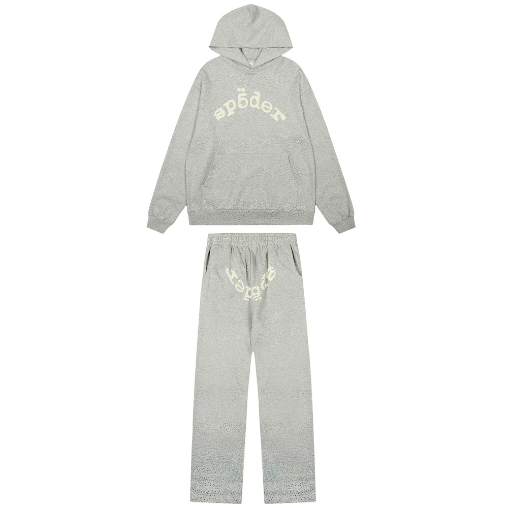 Sp5der Classic Tracksuit Set - Grey / Heavy Fleece Lined