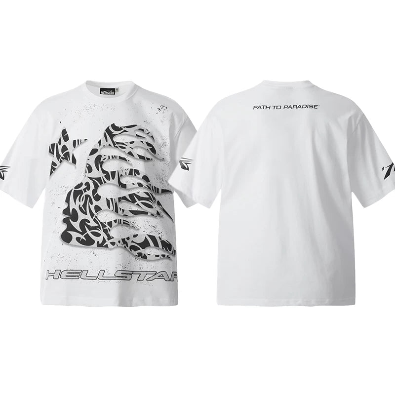 Hellstar White Leopard Snake Graphic Tee