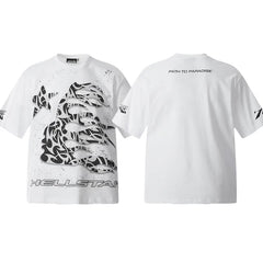 Hellstar White Leopard Snake Graphic Tee