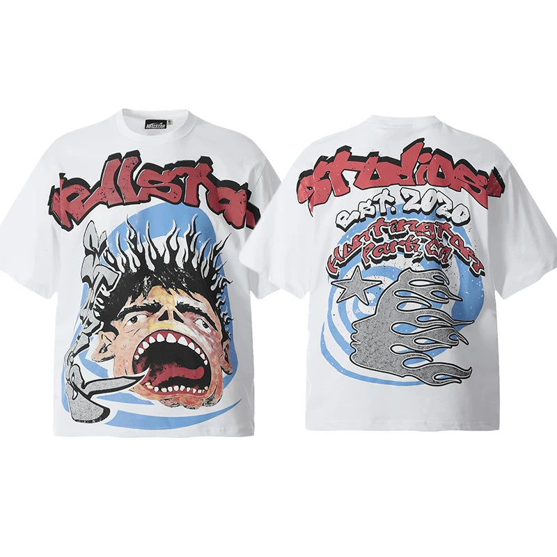 Hellstar White Screaming Portrait Tee