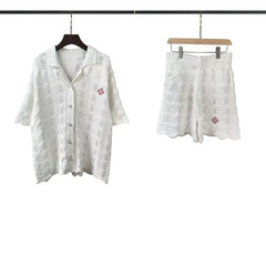 Casablanca Monogram Jacquard Knit Set - White / Off-White