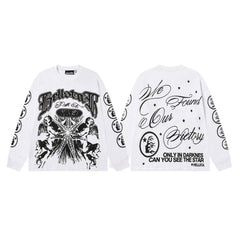 Hellstar White Angel Victory Script Long Sleeve Tee