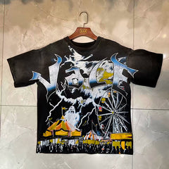 Valleydream Black Valley Paradise Retro Portrait Vintage T-Shirt
