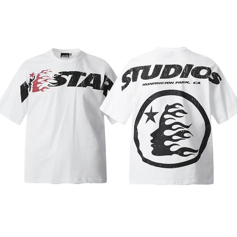 Hellstar White Studios Flame Portrait Tee