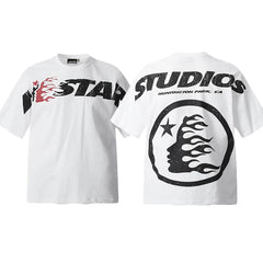 Hellstar White Studios Flame Portrait Tee