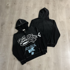 VALEFOREVER Black Valley Sketch Graphic Zip Up Hoodie