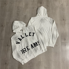 VALEFOREVER White Valley Dreams Rhinestone Zip Up Hoodie
