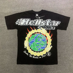 Hellstar Earth Smile Ring Black T-shirt