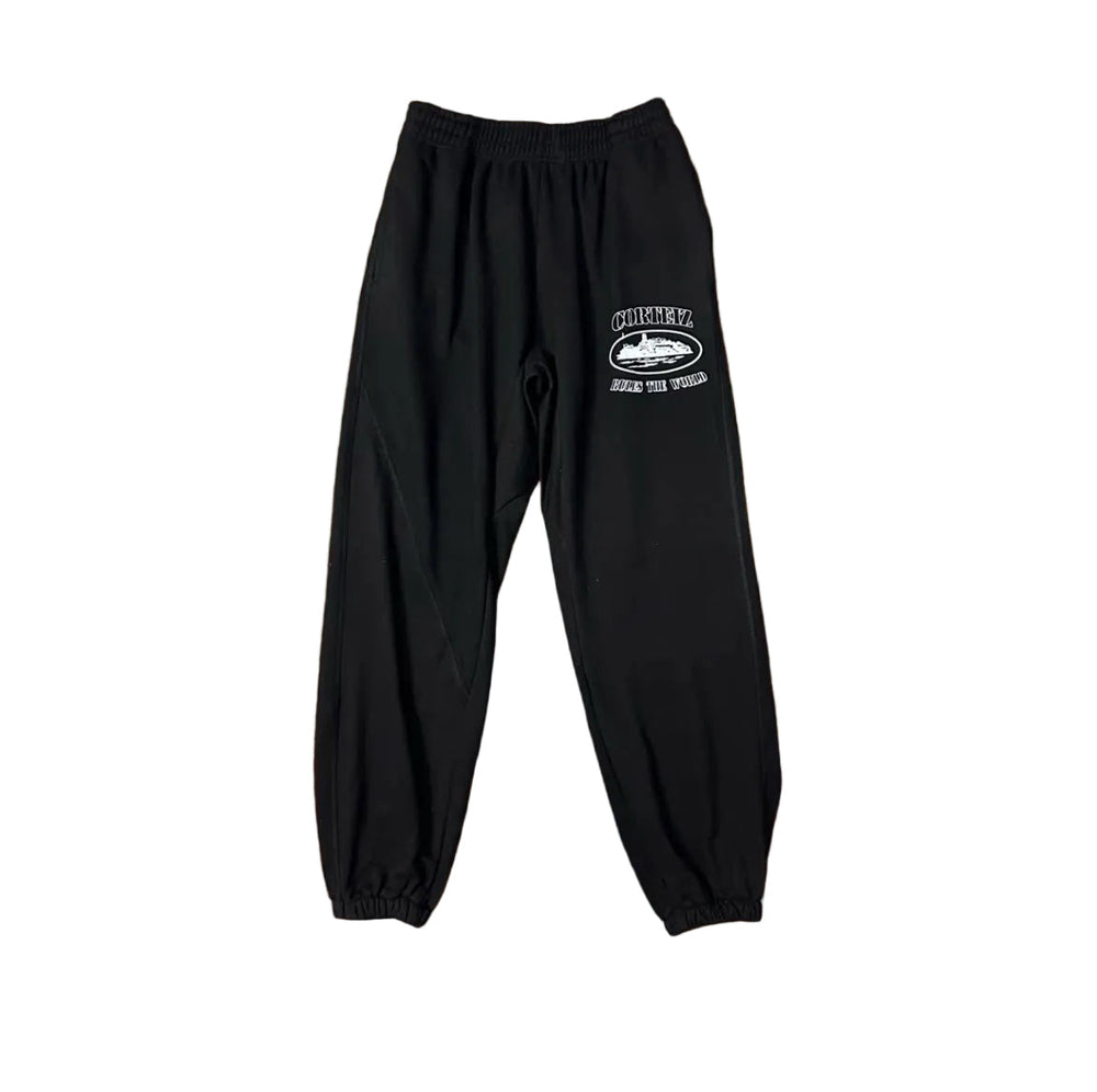 Black Vintage Graphic Sweatpants – Oversized Streetwear Joggers