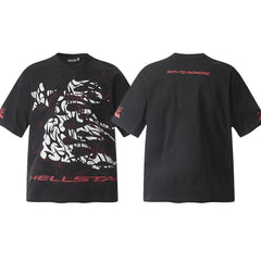 Hellstar Black Cracked Skull Graphic Tee