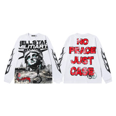 Hellstar White Statue Print Long Sleeve Shirt