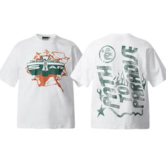 Hellstar White Map Slogan Graphic Tee
