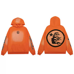 Hellstar Orange Star Flame Hoodie
