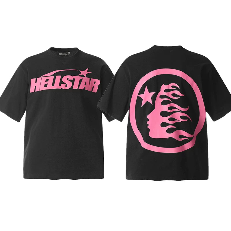 Hellstar Black Pink Logo Portrait Tee