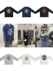 West Coast Choppers Cross Print ERD Stylist Same Style Waffle Sanskrit Long Sleeve (4)