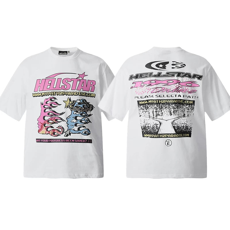 Hellstar White Dual Flame Graphic Tee