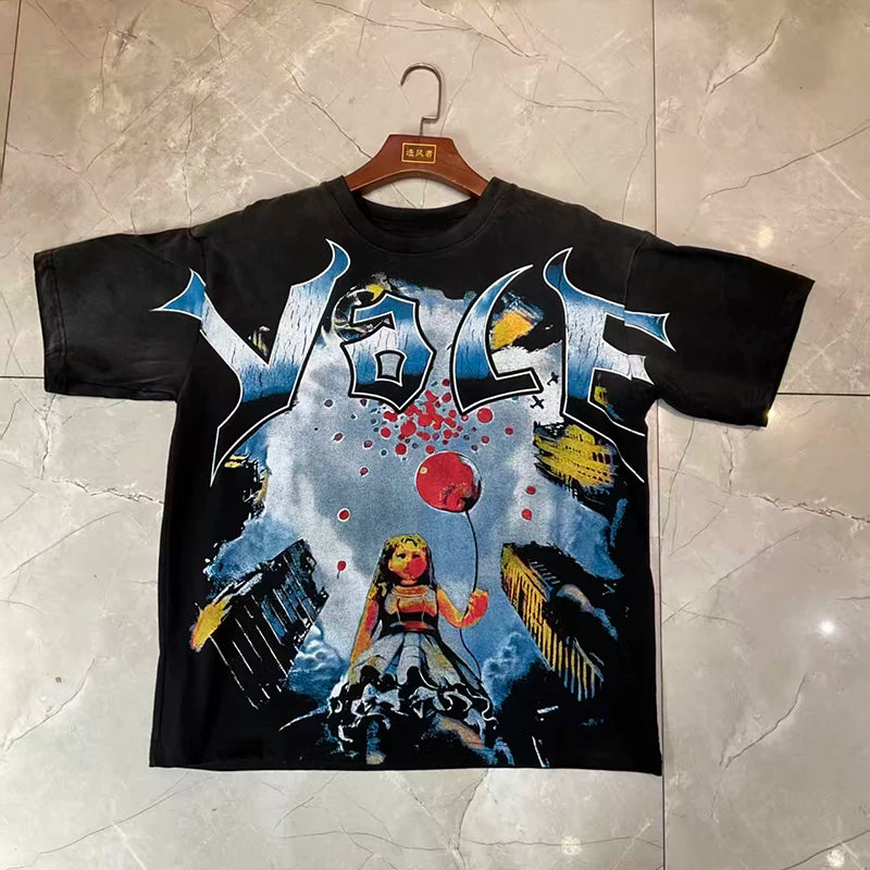 Valleydream Black Fantasy Character Retro Vintage Graphic T-Shirt