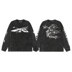 Hellstar Black Cross Arrow Graphic Long Sleeve Top