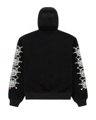 Sp5der Webstone Hooded Denim Work Jacket Black