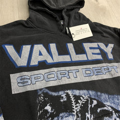 VALLEY Black Valley Dreams Sport Dept Graphic Zip‑Up Hoodie Unisex Oversized Jacket