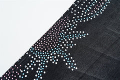 VALLEY Gradient Rhinestone Star Washed‑Black Straight‑Leg Jeans, Y2K Hip‑Hop Unisex Denim Pants