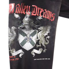 VALLEY Vintage Knight‑Dragon Graphic Jogger Sweatpants, Washed‑Black Unisex Streetwear Trousers