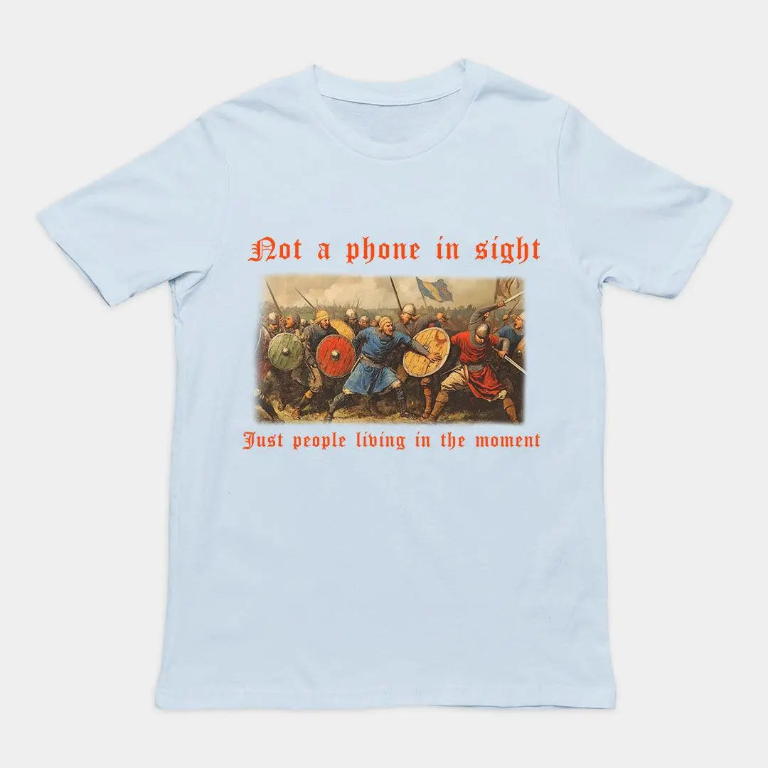Not a phone in sight just people living in the moment T-Shirt