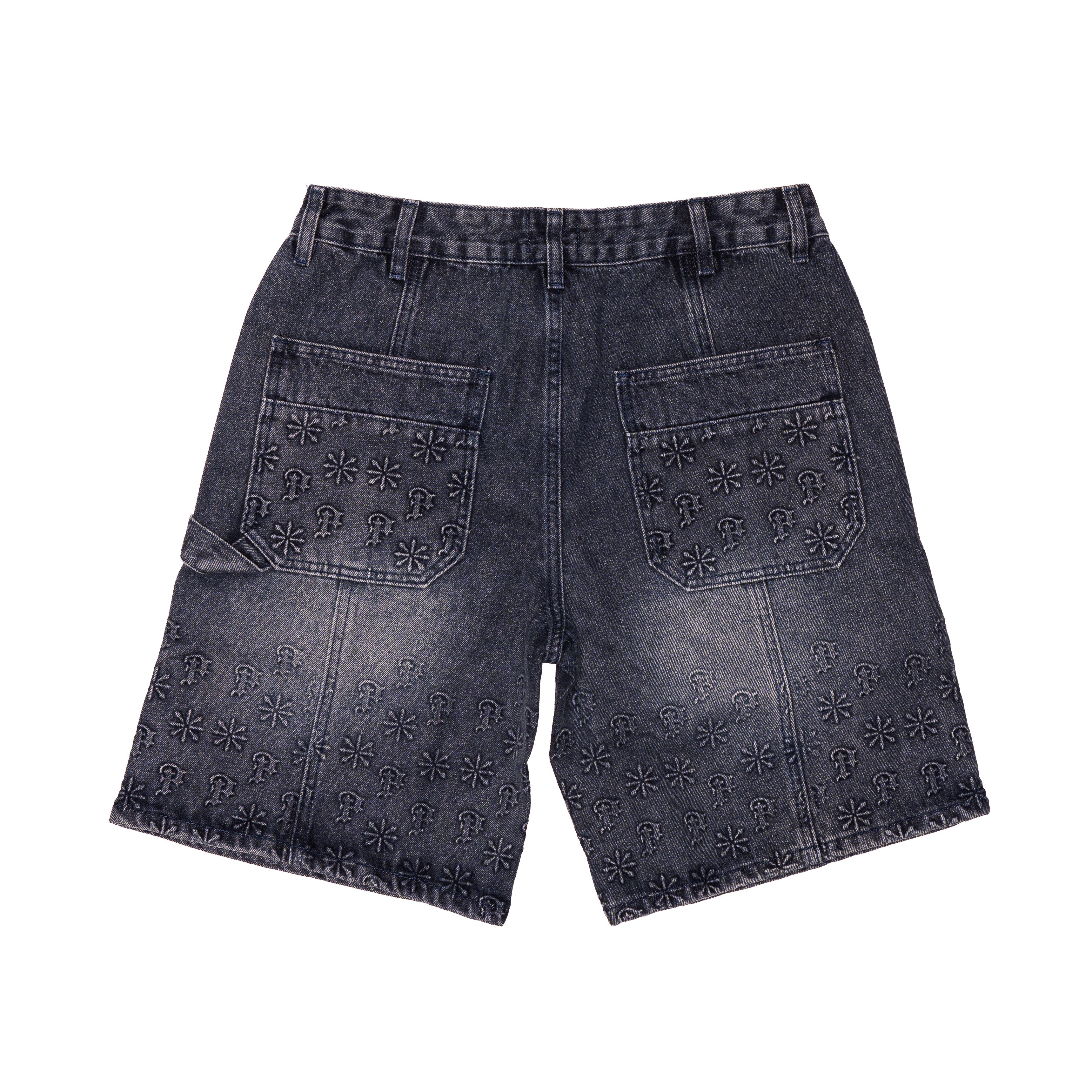 Blue Embossed Denim Jorts