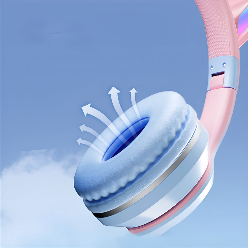 Cat Ears Colorful Glow Wireless Headset (3 Color Combinations)