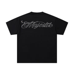 MAJESTIK Electric Ghost Graphic T-Shirt Unisex Black Y2K Cyber Gothic Lightning Oversized Streetwear Short Sleeve Top