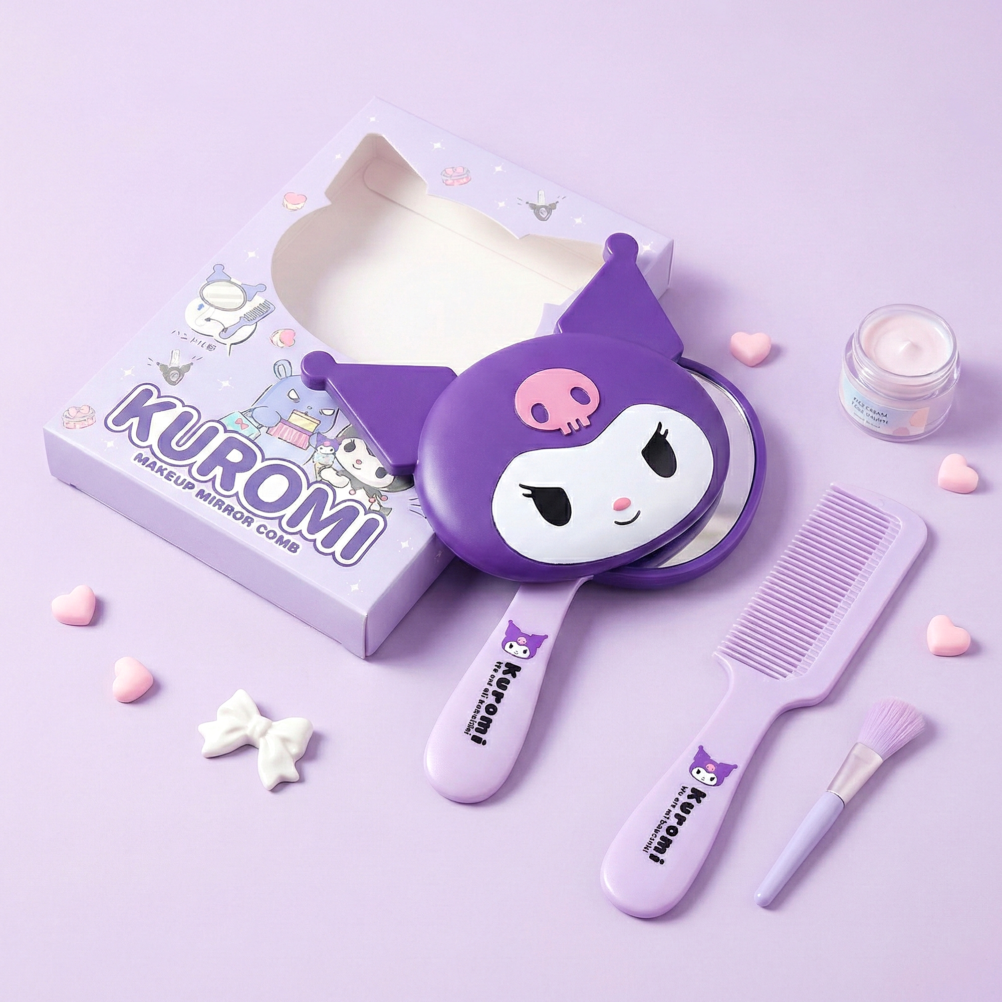 Sanrio Mirror + Comb Vanity Set - Kuromi