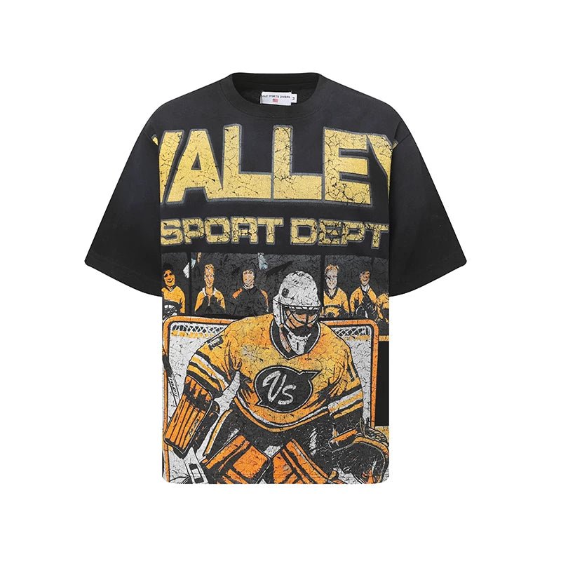 Valleydream Black Valley Sport Dept Vintage Hockey Graphic T-Shirt
