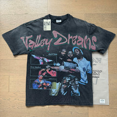 VALEFOREVER Black Washed Valley Dreams Hip Hop Group Portrait Vintage T-Shirt